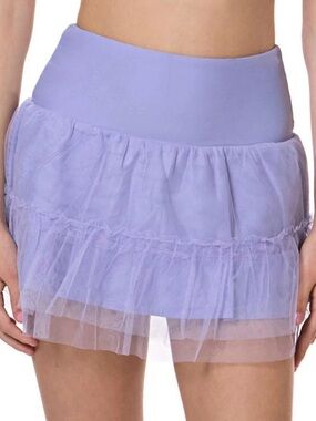 Large Child Lilac Tulle Mini Skort with shorts attached